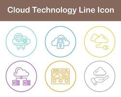 Wolke Technologie Vektor Symbol einstellen