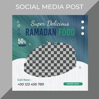 vektor ramadan särskild erbjudande restaurang mat meny företag marknadsföring social media posta eller webb baner mall design med abstrakt bakgrund, logotyp och ikon.