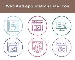 webb och Ansökan vektor ikon uppsättning