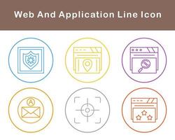 webb och Ansökan vektor ikon uppsättning