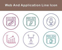 webb och Ansökan vektor ikon uppsättning