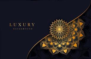 Luxushintergrund mit goldener islamischer Arabeskenverzierung auf dunkler Oberfläche