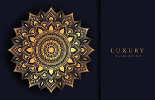 Luxushintergrund mit Gold islamischem Mandala Ornament auf dunkler Oberfläche