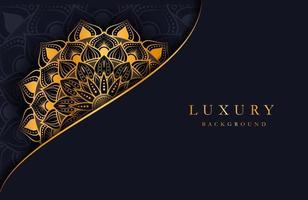 Luxushintergrund mit goldener islamischer Arabeskenverzierung auf dunkler Oberfläche