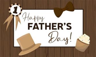 ein Zeichen Das sagt glücklich Väter Tag auf Es. Banner mit Mann Elemente zum Vaters Tag. Vektor Illustration