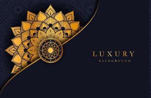 Luxus-Hintergrund mit Gold islamischer Arabesque-Mandala-Verzierung auf dunkler Oberfläche vektor