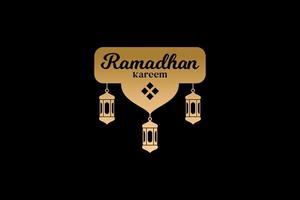 Ramadan Gruß Karte, Ramadan Logo Konzept Vektor. mit das Inschrift Ramadan kareem und ein Leuchter vektor