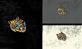 huvud gul katt vektor illustration maskot design