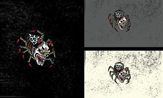 Spinne mit Kopf Teufel Vektor Illustration Maskottchen Design