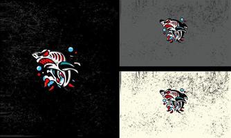 Hai Monster- Vektor Illustration Maskottchen Design