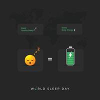 värld sömn dag social media posta vektor