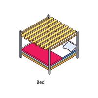 Bett Vektor isometrisch Symbole. einfach Lager Illustration Lager