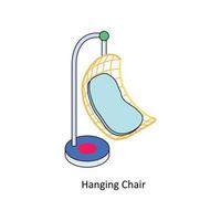 hängande stol vektor isometrisk ikoner. enkel stock illustration stock