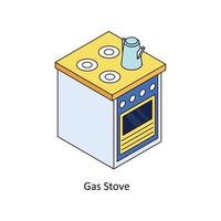 gas spis vektor isometrisk ikoner. enkel stock illustration stock