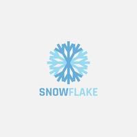enkel snöflinga logotyp med två färger. vektor