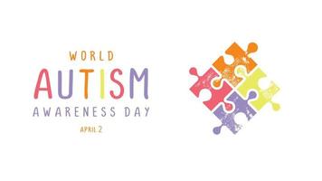 Welt Autismus Bewusstsein Tag Banner Poster isoliert auf Weiß Hintergrund. vektor