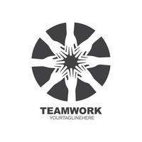 Zusammenarbeit Vektor Symbol Logo Illustration Design