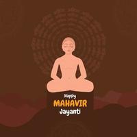 Vektor Mahavir Jayanti Konzept eben instagram Poster von das Geburt von Mahavir