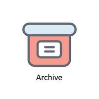 Archiv Vektor füllen Gliederung Symbole. einfach Lager Illustration Lager