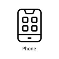 telefon vektor översikt ikoner. enkel stock illustration stock