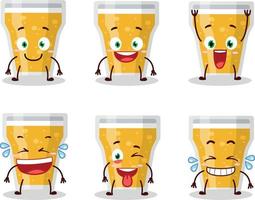 tecknad serie karaktär av glas av öl med leende uttryck vektor