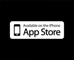 App Geschäft Symbol Logo Symbol Weiß Design Software Apfel Telefon Handy, Mobiltelefon Vektor Illustration mit schwarz Hintergrund