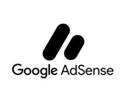 Google Adsense Logo Symbol mit Name schwarz Design Vektor Illustration