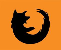 mozilla Firefox varumärke browser logotyp symbol svart design programvara illustration vektor med orange bakgrund