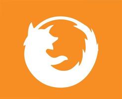 mozilla Firefox browser varumärke logotyp symbol vit design programvara illustration vektor med orange bakgrund