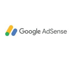 Google Adsense Symbol Logo mit Name Design Vektor Illustration