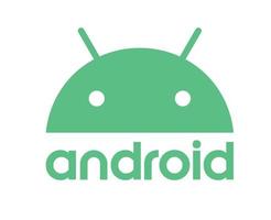 Android Symbol Logo Symbol mit Name Grün Design Betriebs System Vektor Illustration