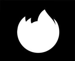 mozilla Firefox browser logotyp varumärke symbol vit design programvara vektor illustration med svart bakgrund