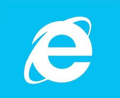 internet explorer browser logotyp varumärke symbol vit design programvara illustration vektor med blå bakgrund