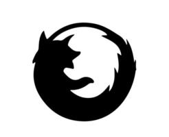 mozilla Firefox browser varumärke logotyp symbol svart design programvara illustration vektor