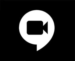 Google Treffen Symbol Logo Weiß Design Vektor Illustration mit schwarz Hintergrund