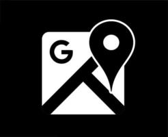 Google Karta symbol gammal logotyp vit design vektor illustration med svart bakgrund
