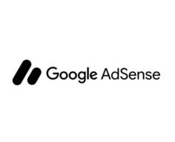 Google adsense symbol logotyp med namn svart design vektor illustration