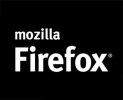 mozilla Firefox browser varumärke logotyp symbol namn vit design programvara vektor illustration med svart bakgrund