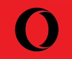 Oper Browser Marke Logo Symbol schwarz Design Software Illustration Vektor mit rot Hintergrund