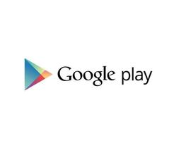 Google abspielen Symbol Logo mit Name Design Software Telefon Handy, Mobiltelefon Vektor Illustration
