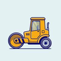 Traktor Fahrzeug Karikatur Vektor Symbol Illustration. Gebäude Transport Symbol Konzept isoliert Prämie Vektor. eben Karikatur Stil