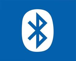 Bluetooth Symbol Logo Symbol Weiß Design Vektor Illustration mit Blau Hintergrund