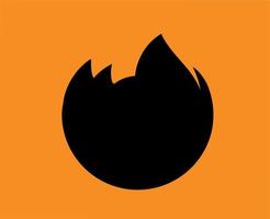 mozilla Firefox browser logotyp varumärke symbol svart design programvara vektor illustration med orange bakgrund
