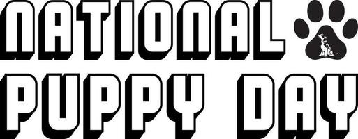 National Hündchen Tag. Hund Pfote Silhouette, Vektor Vorlage zum Banner, Karte, Poster, Hintergrund.