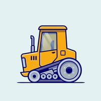 Traktor Fahrzeug Karikatur Vektor Symbol Illustration. Gebäude Transport Symbol Konzept isoliert Prämie Vektor. eben Karikatur Stil