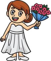 Hochzeit Braut Karikatur farbig Clip Art vektor