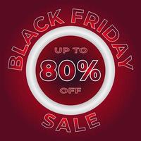 Black Friday Sale Banner Vorlage mit 80 Off Sale Label Symbol vektor