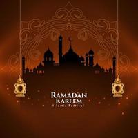 ramadan kareem islamic religiös festival bakgrund vektor