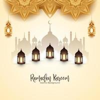 skön ramadan kareem islamic traditionell festival bakgrund vektor