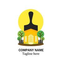 Haus geformt Farbe Bürste Logo Design Illustration mit kreativ Thema. geeignet zum Unternehmen oder Geschäft Logo vektor
